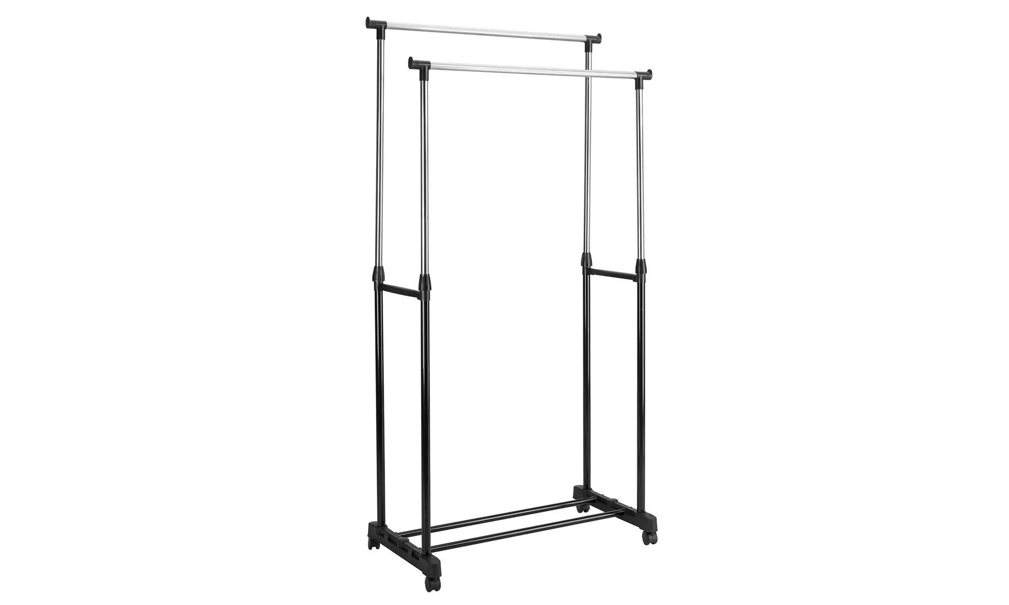 Single/Double Rail Stretching Stand Clothes Rack with Shoe Shelf