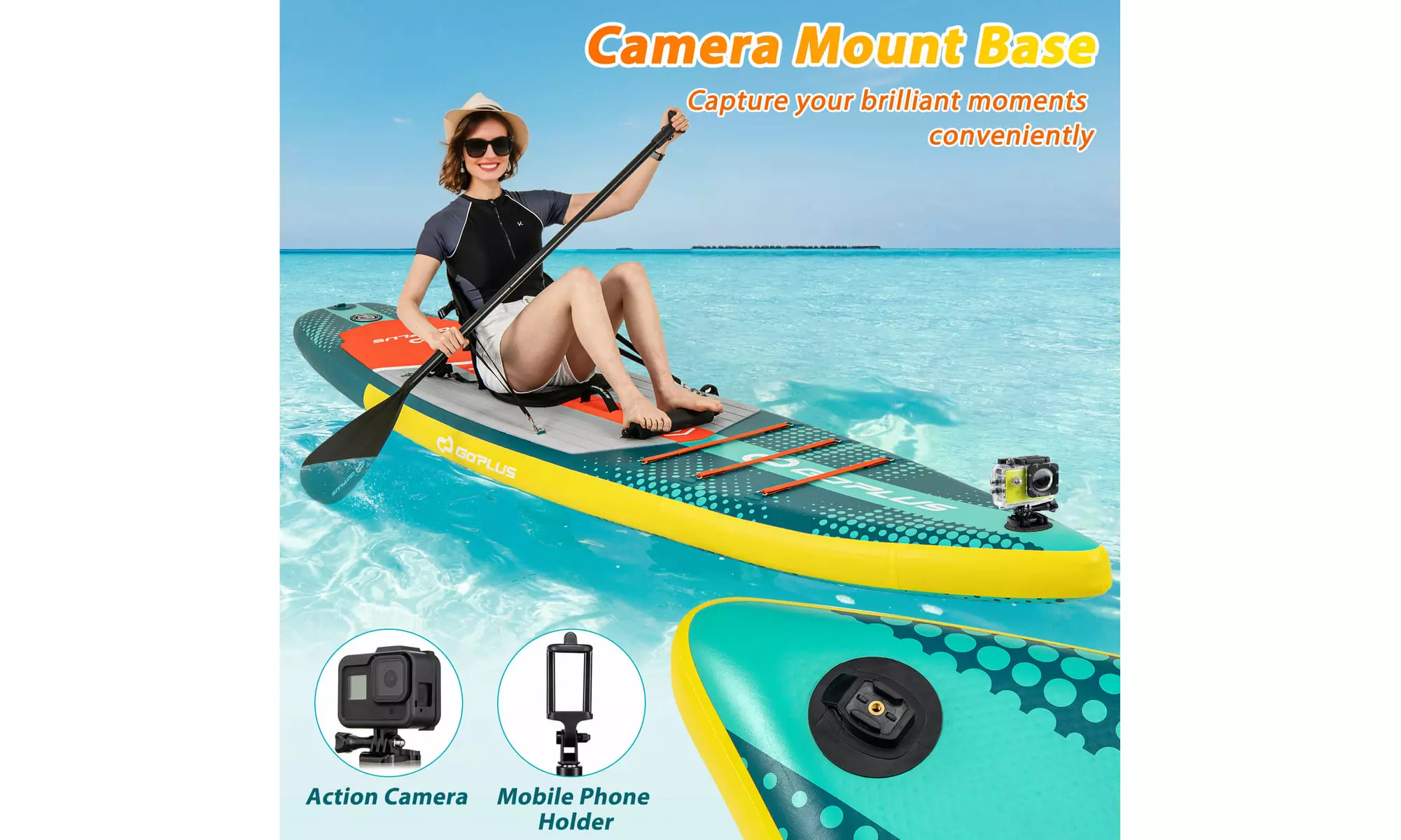 Goplus 11' Inflatable Stand Up Paddle Board whth Accessories Paddle Hand Pump
