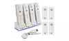 Insten Quad Dock Charge with 4-pack Battery For Wii Controller,White