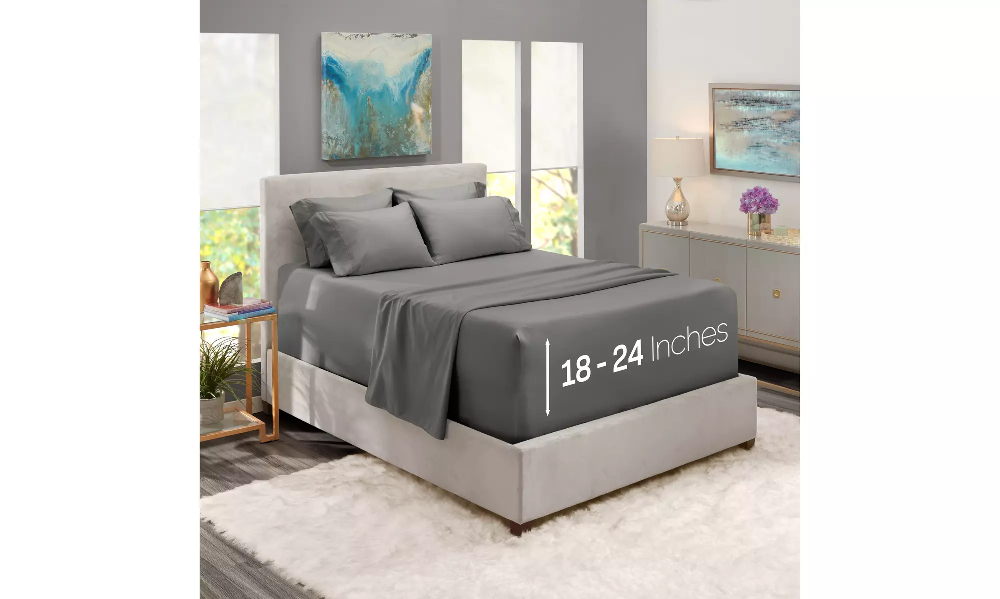 Nestl Extra Deep Pocket Sheets - 18-24 Inch Fitted Bed Sheet Set - 6 Piece - Primary Image