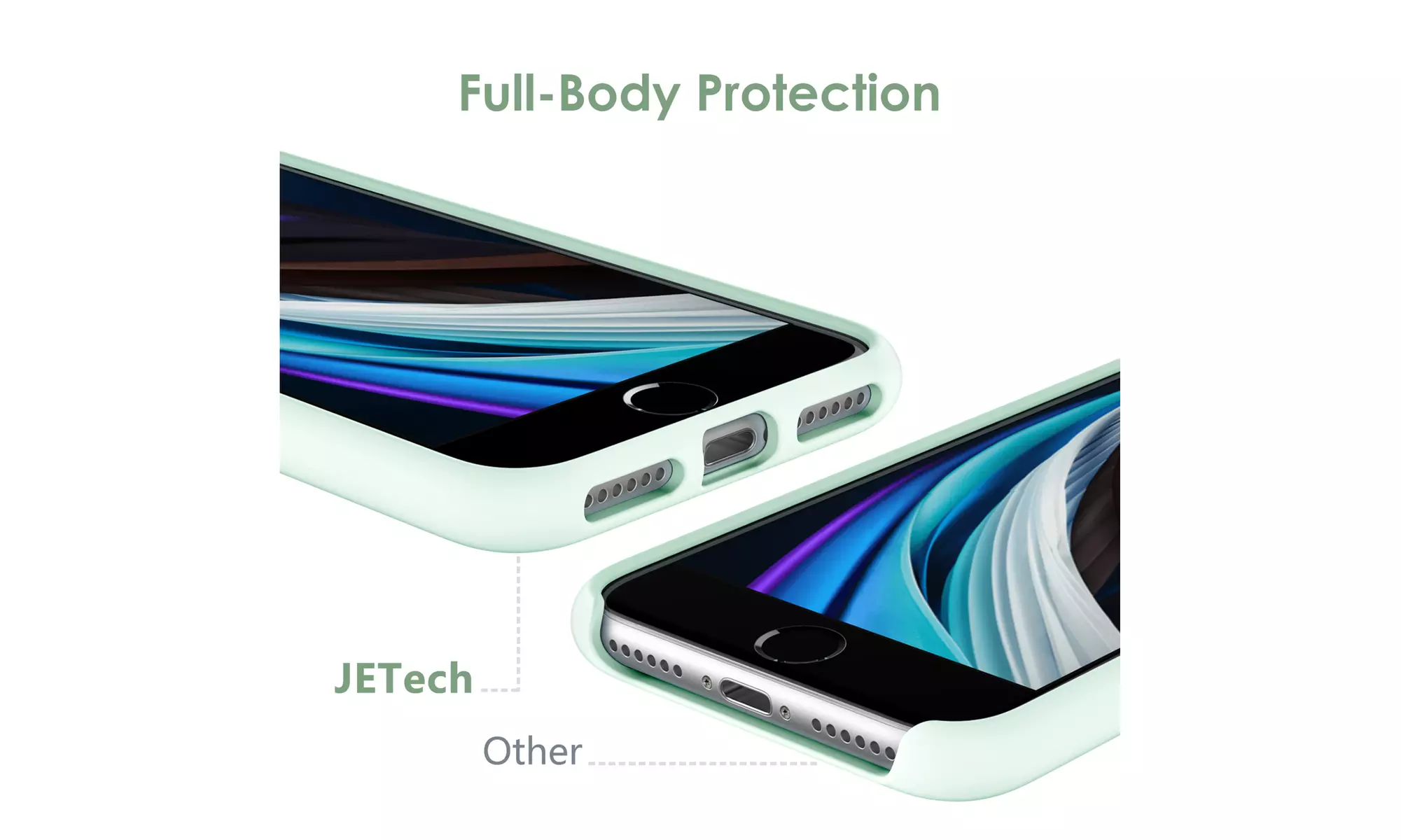 Silicone Case for iPhone 7/8, iPhone SE 3/2, Silky-Soft Touch Shockproof Case