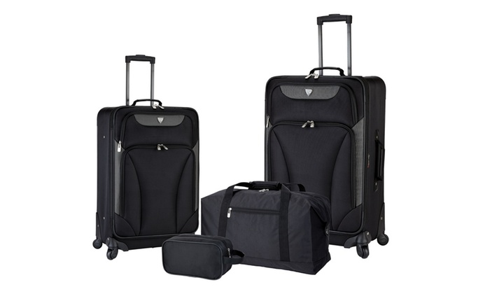 travelers club 4 piece luggage set