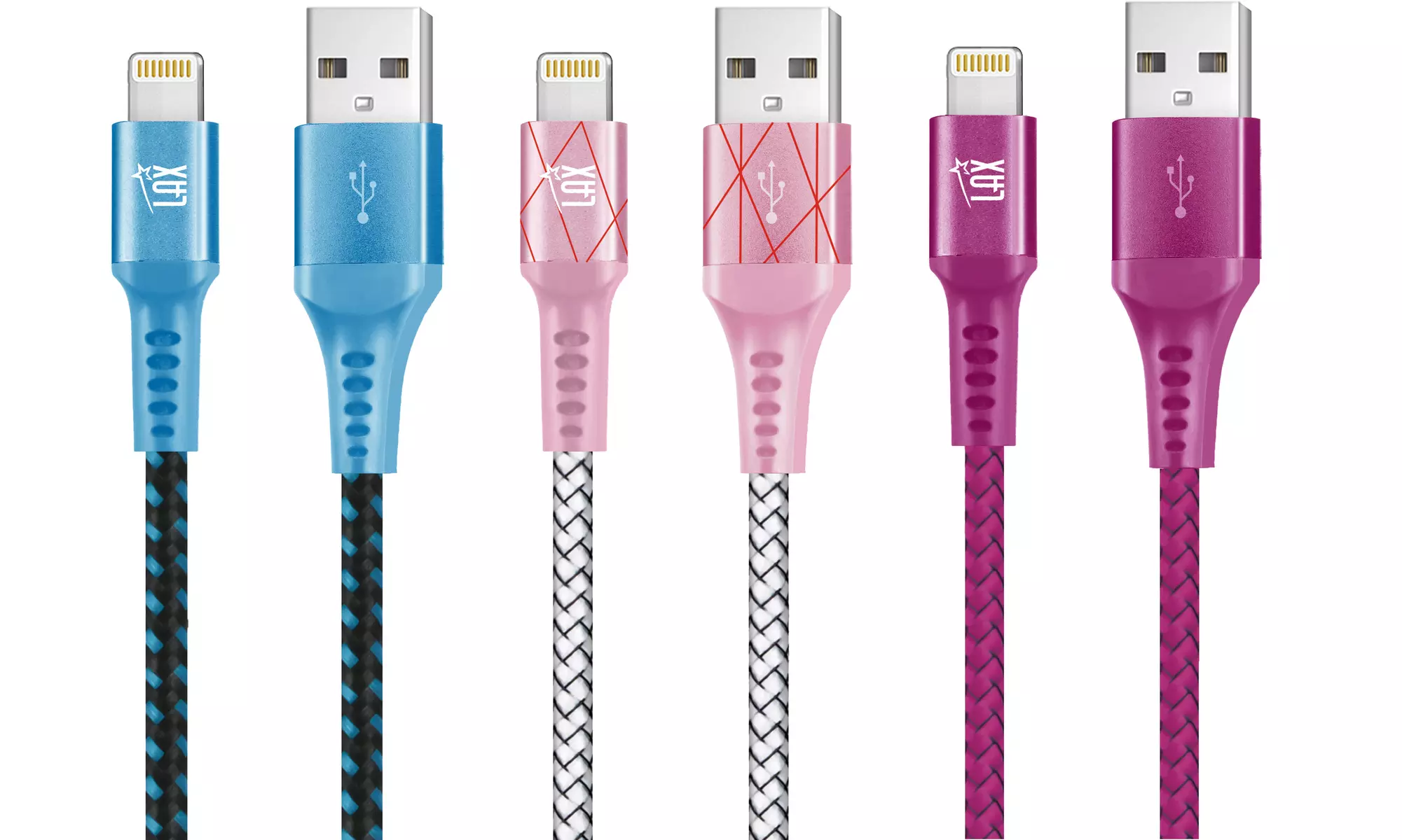 LAX Apple-Certified Braided Lightning Cable for iPhone & iPad (4ft or 6ft)