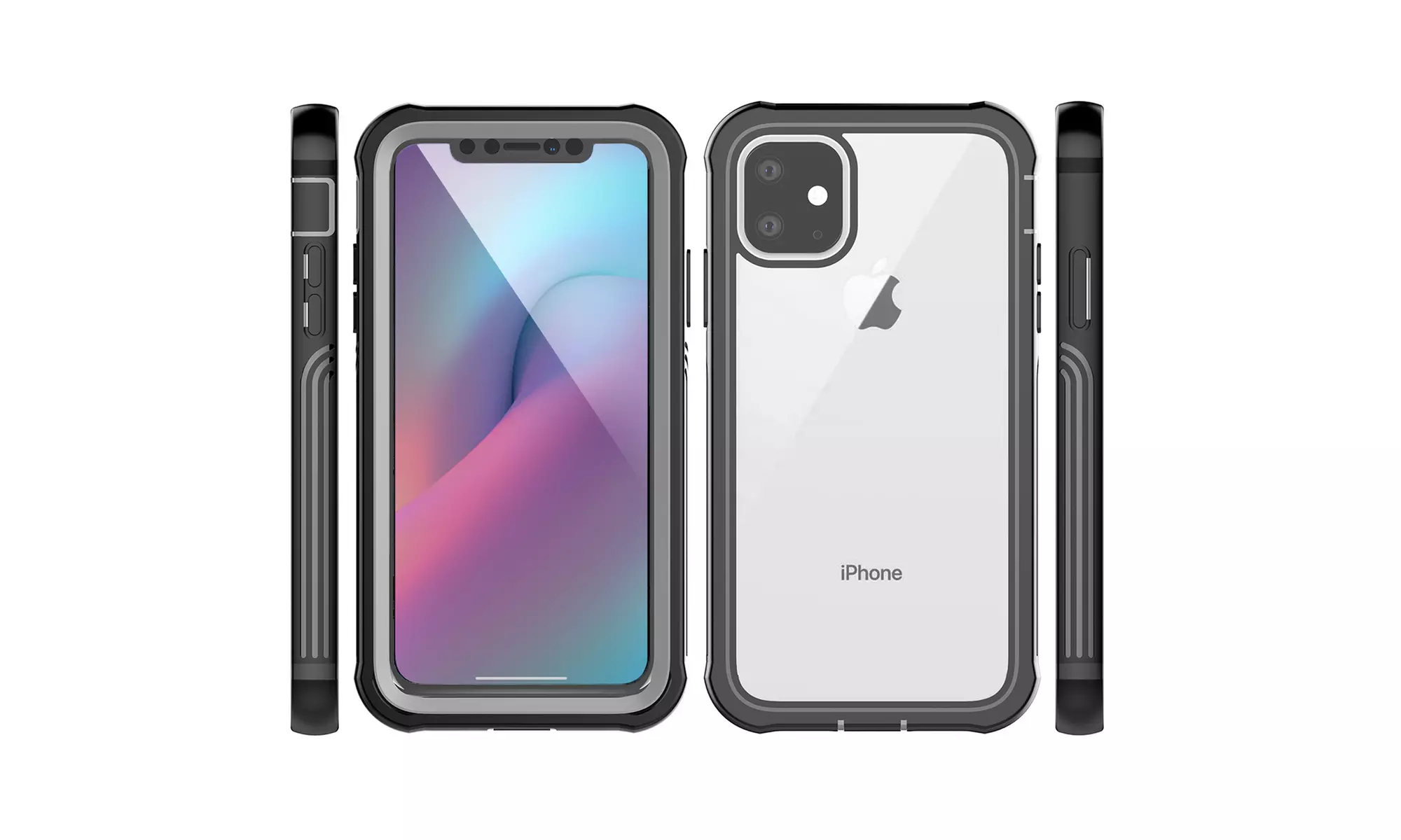AICase 3 In 1 Dustproof Case Screen Protector For iPhone 11/11 Pro/11 Pro Max - Primary Image