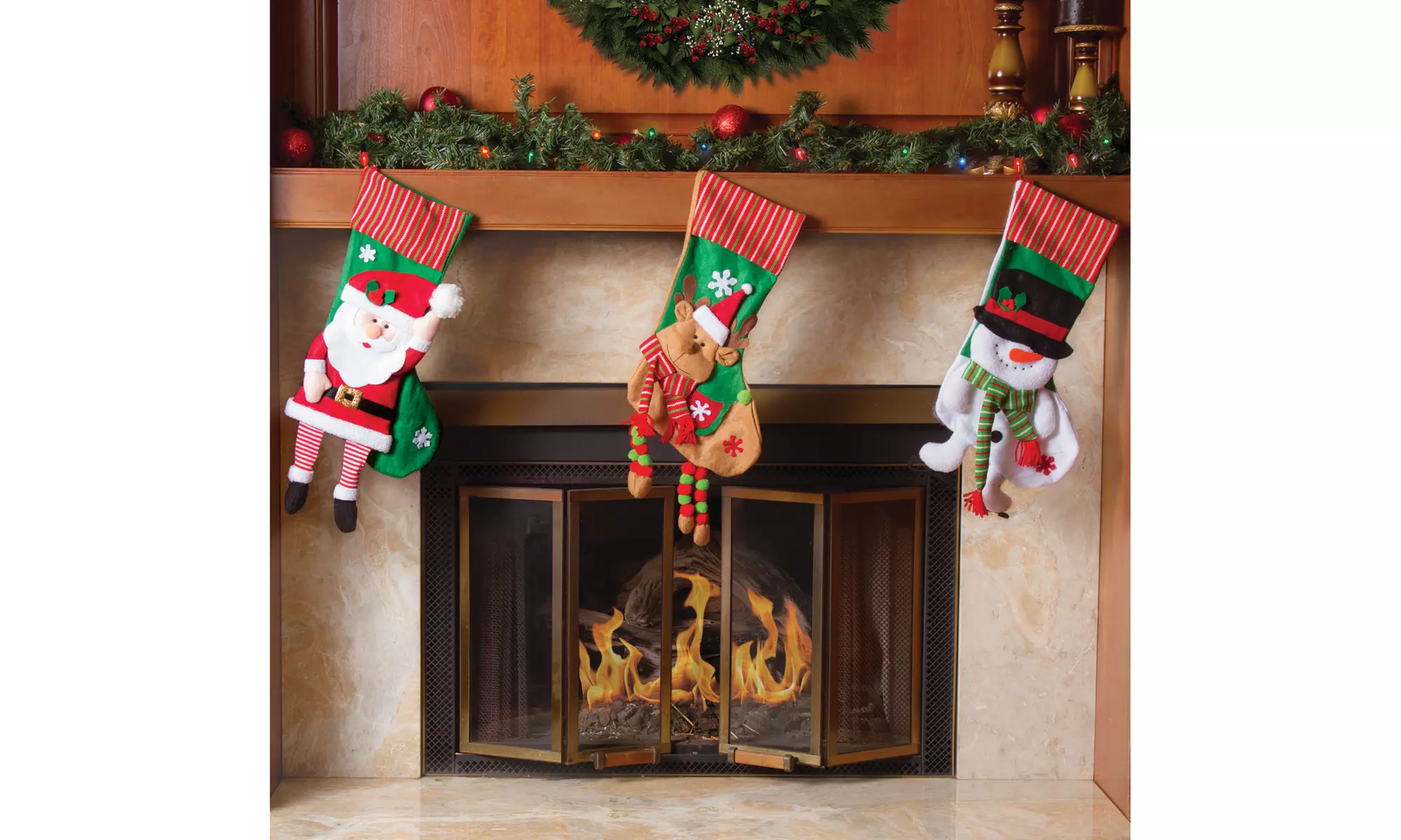 3 Piece Christmas Stockings - 3D