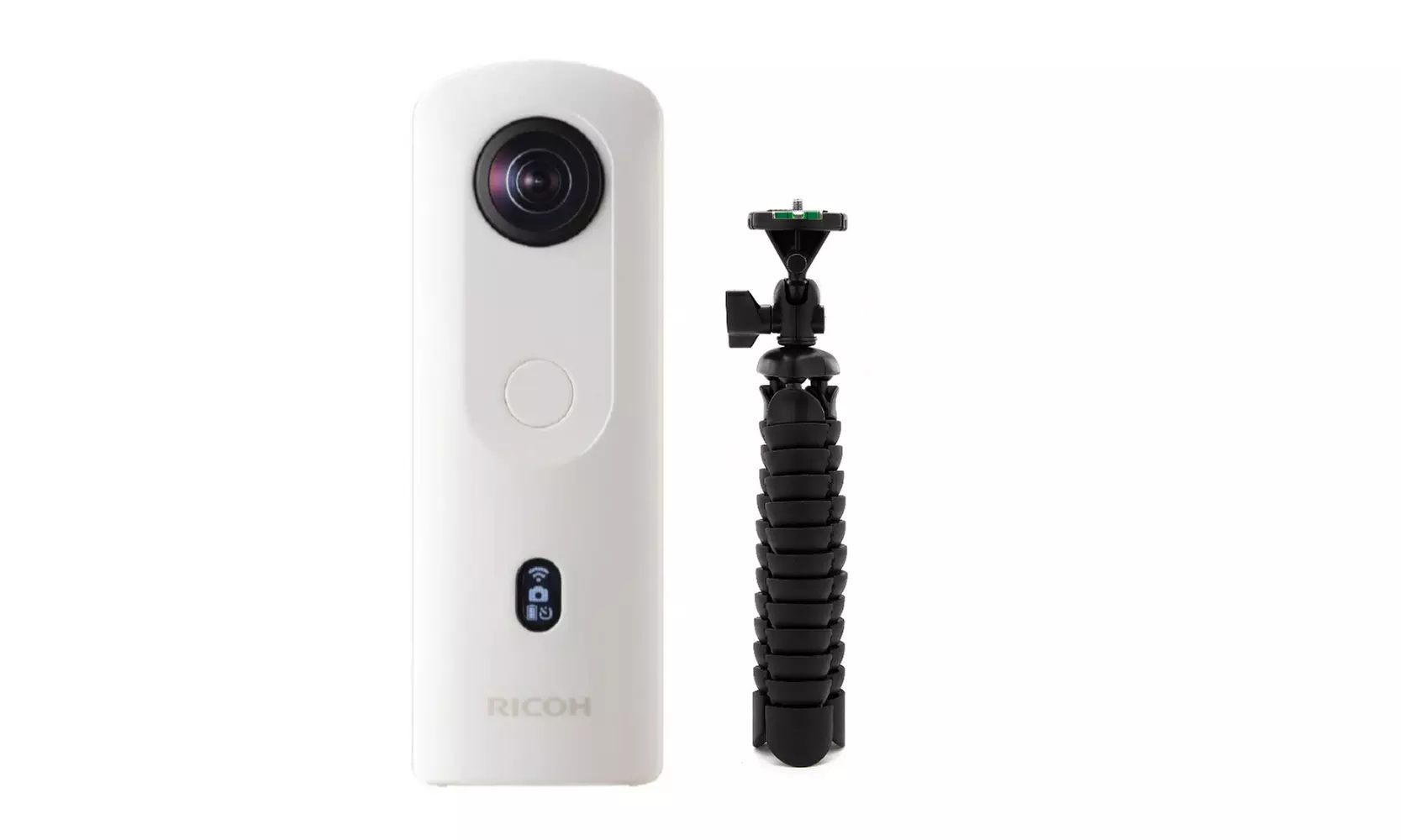 Ricoh Theta SC2 360-Deg 4K Spherical VR Camera (White) with Tripod - Primary Image