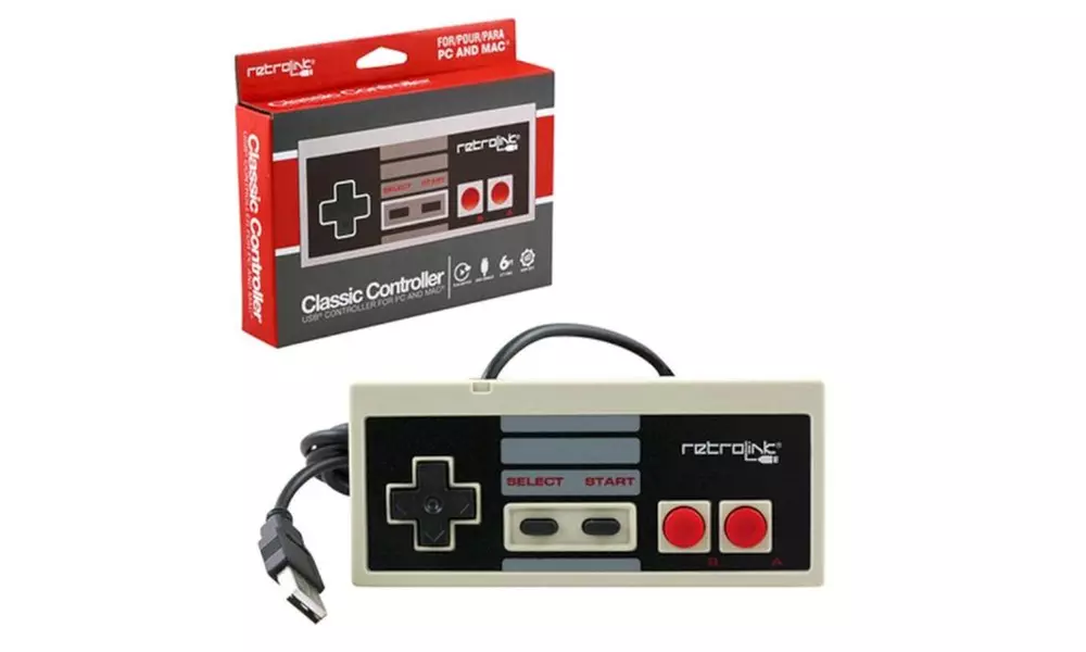 Retrolink Wired NES Style USB Controller For PC and Mac (With Packaging) - Primary Image