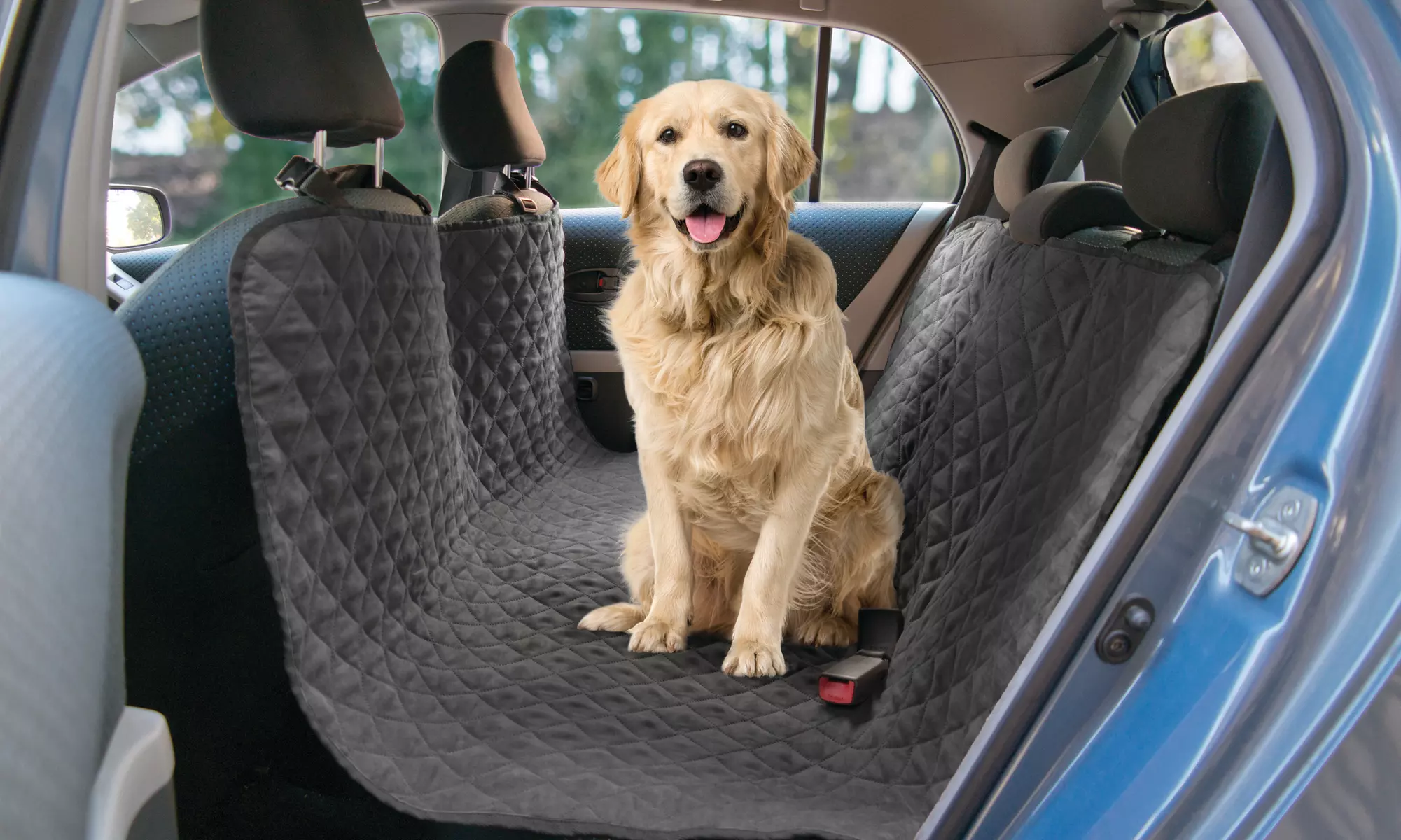 Quilted Pet Car Back Seat Protector Cover - Primary Image
