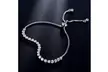 4mm/3mm Vintage Clear CZ Stone Women Trendy Adjustable Chain Jewelry - Second Medium