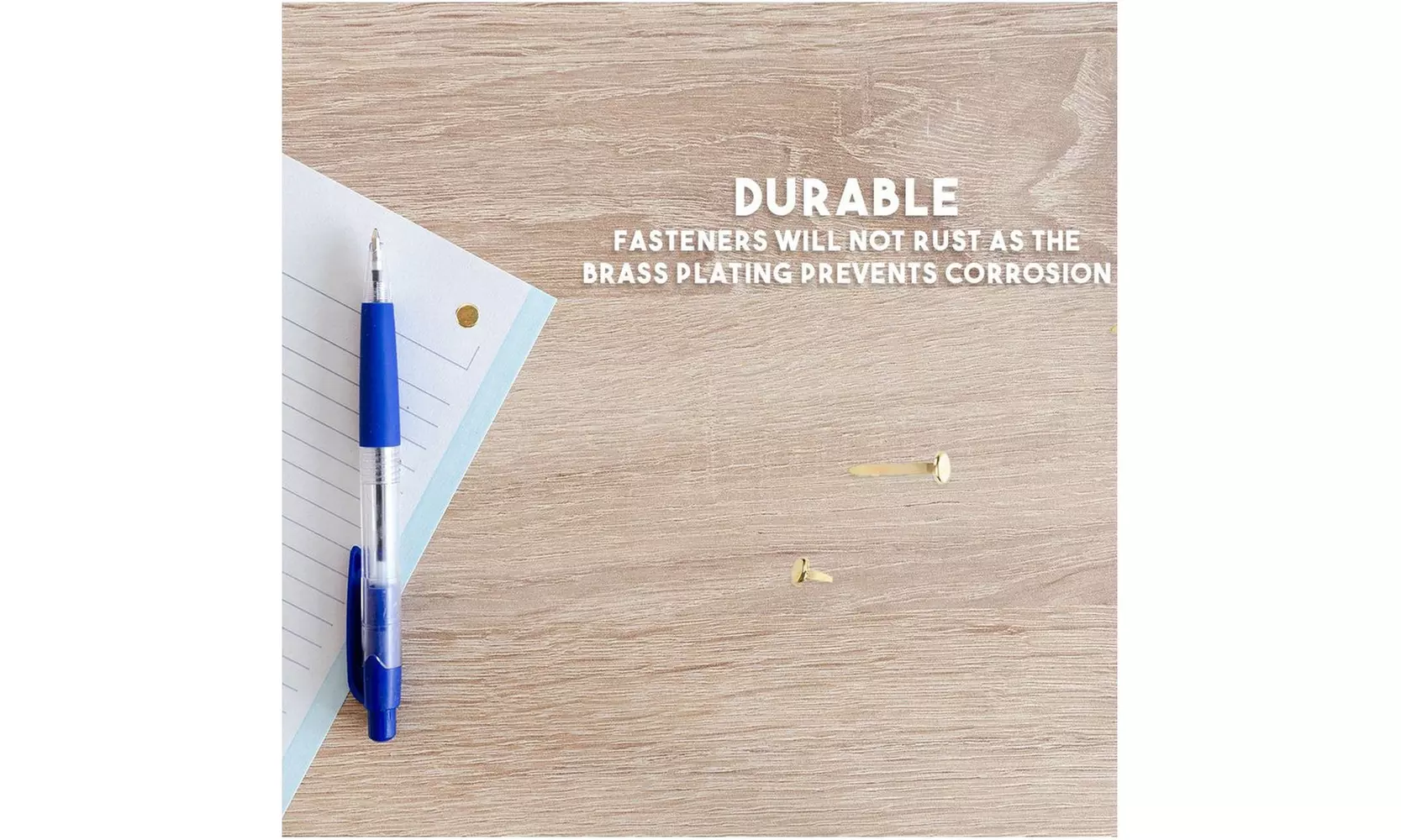 500pcs Mini Scrapbooking Brads Paper Steel Brad Fastener, Gold, 5 Assorted Sizes - Second Medium