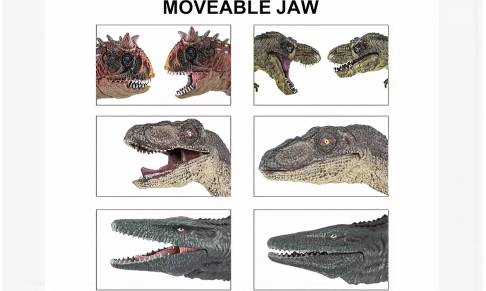Realistic-Looking Big Dinosaur Toys Set 6-Pack