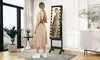 Costway Full-Length LED Mirror Jewelry Cabinet with 20 LED Lights