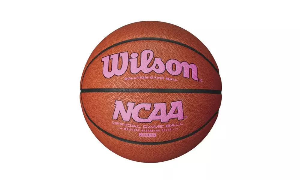 Wilson NCAA Intermediate Size Game Basketball Pink Logo - Primary Image