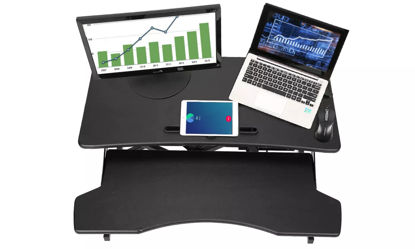 iMounTEK Dual-Monitor & Adjustable Height Standing Desk Converter Workstation