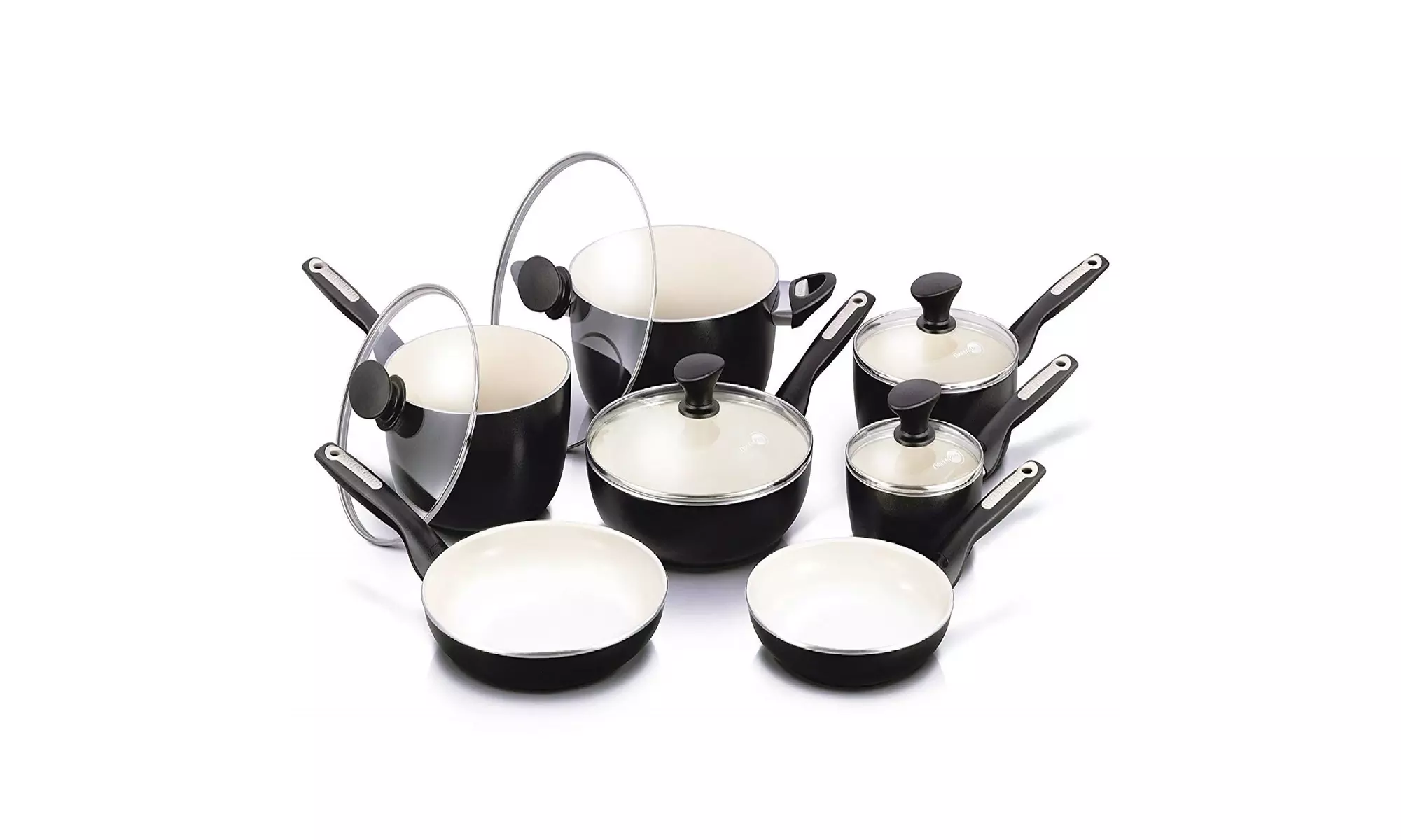 GreenPan Rio 12pc Ceramic Non-Stick Cookware Set, Black  - Primary Image