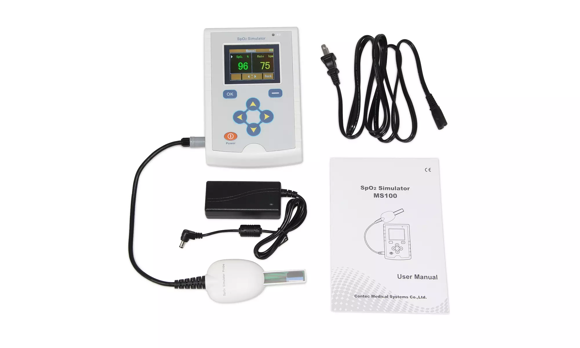 CONTEC SpO2 Simulator,Oxygen saturation,Pulse rate simulation,touch Screen,MS100 - Primary Image