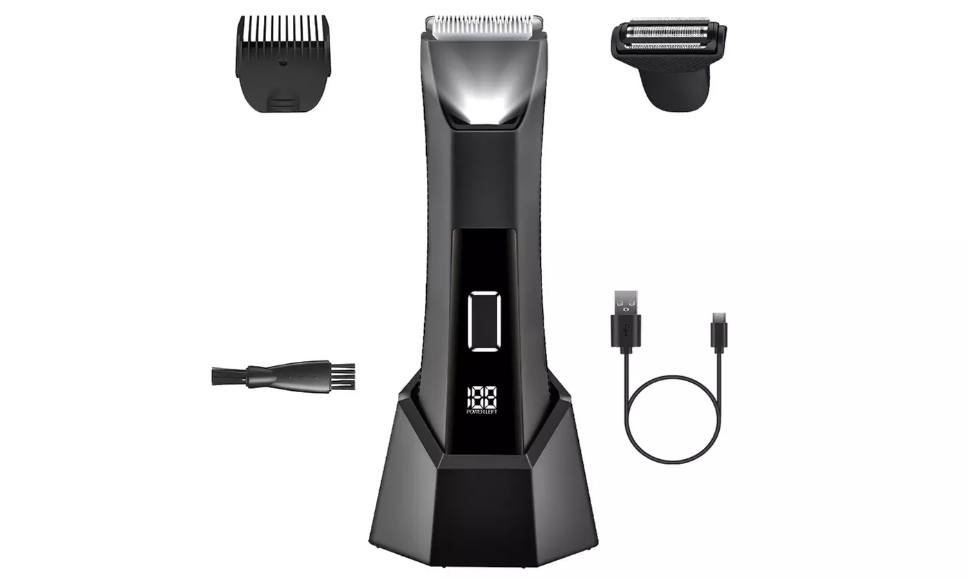iMounTEK Men's 2-in-1 Cordless Electric Body Hair Trimmer Shaver with LED Light