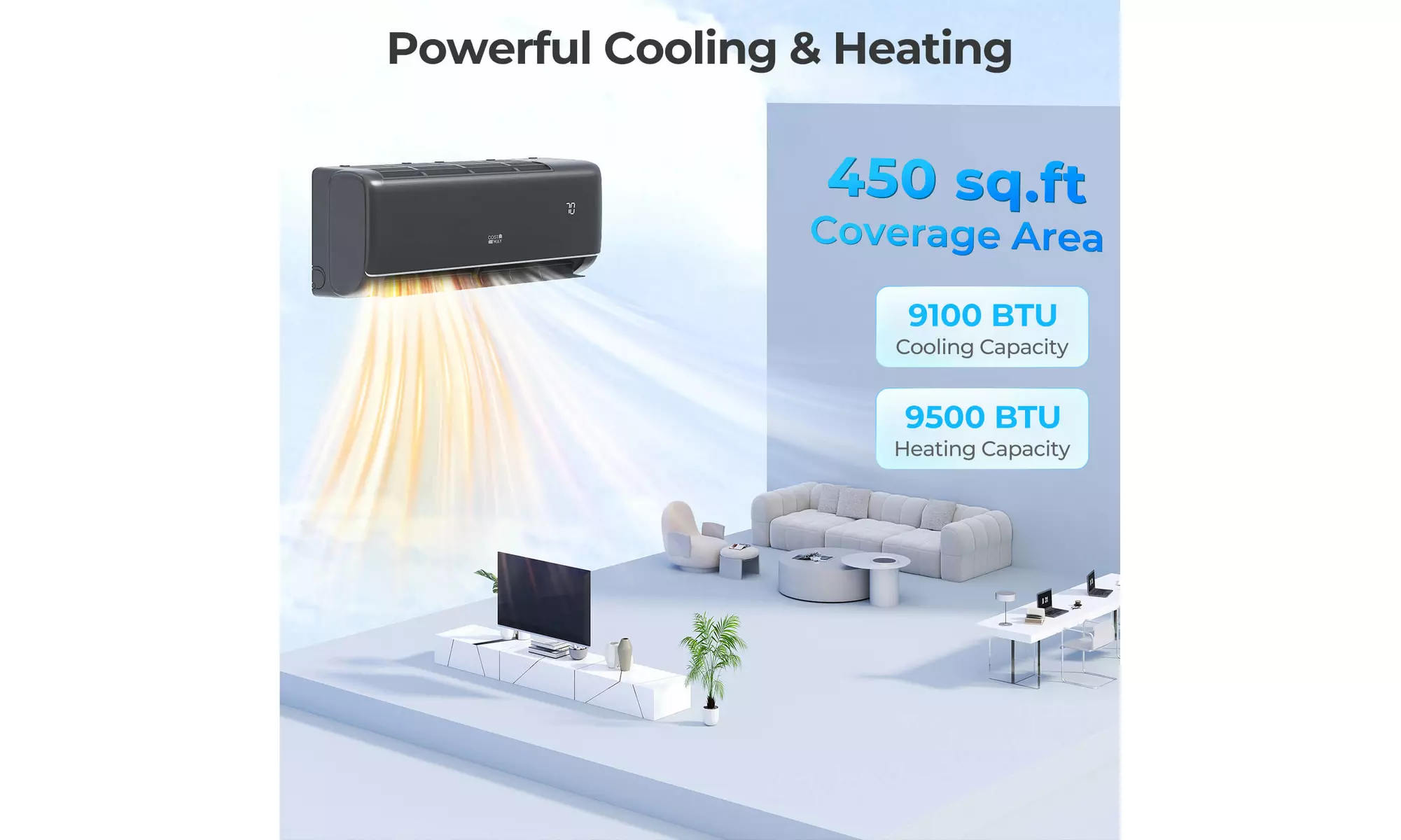 Costway Wifi Enabled Mini Split AC 20.5/22 SEER2 115V Inverter Air Conditioner