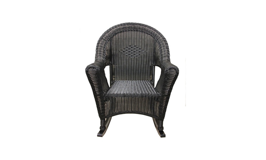 black resin wicker rocking chair