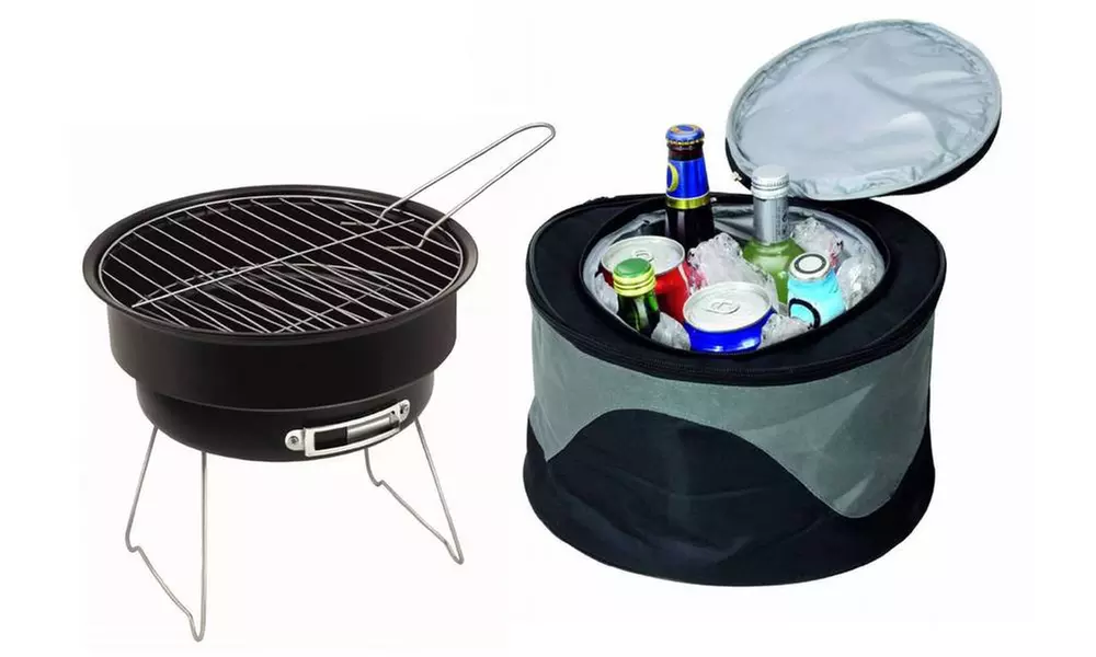Portable BBQ Grill & Cooler Bag Combo - Primary Image