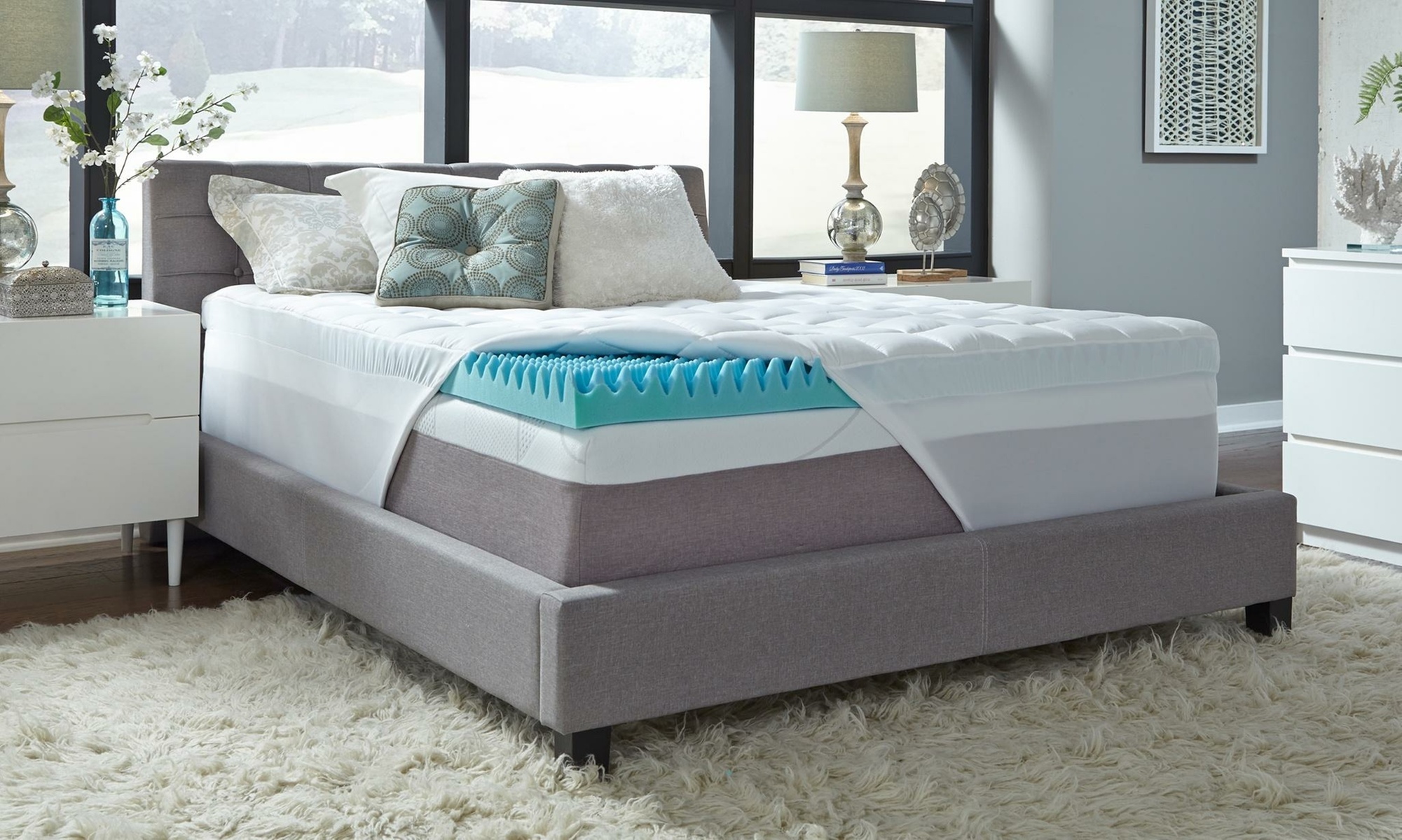 ComforPedic Loft 5.5'' Gel Memory Foam and Fiber Reversible Mattress Topper