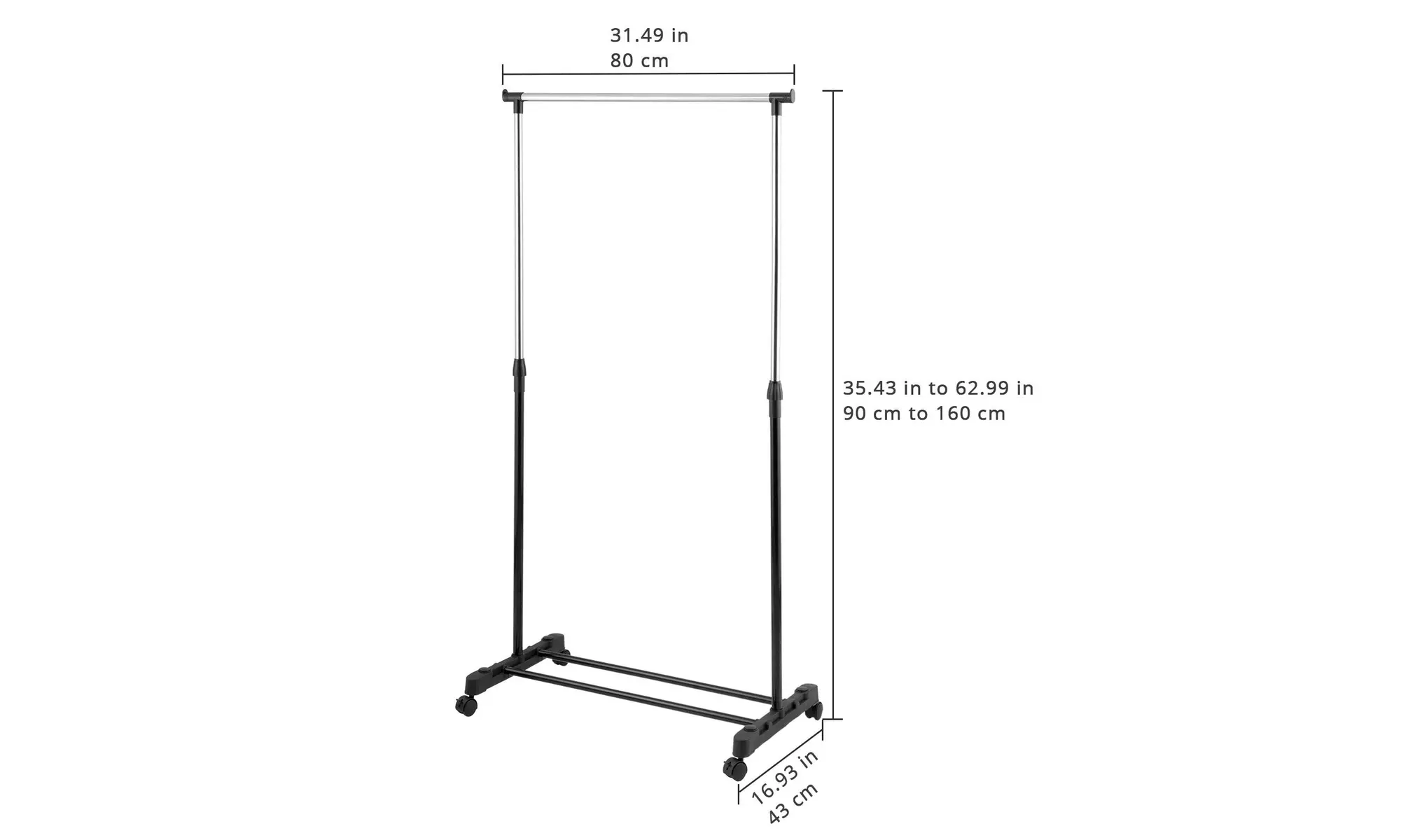 Single/Double Rail Stretching Stand Clothes Rack with Shoe Shelf