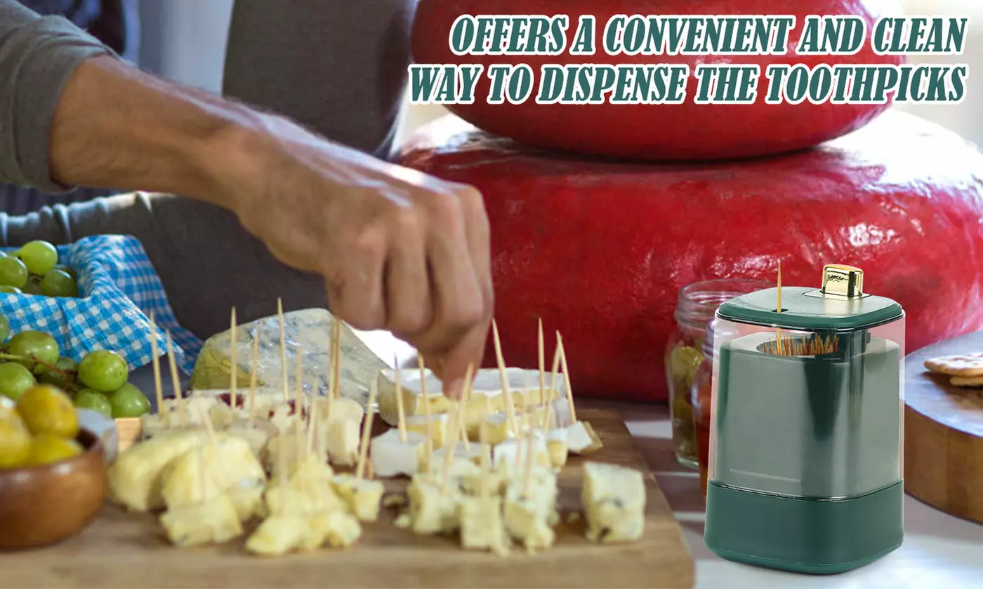 Automatic Pop-Up Toothpick Dispensers with 100 Toothpicks for Home Restaurant