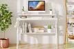 Costway Home Office Desk with Monitor Stand, Open Shelf and Metal Frame - Second Medium