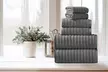 Bibb Home 6 Piece Ribbed Egyptian Cotton Towel Set - Second Medium