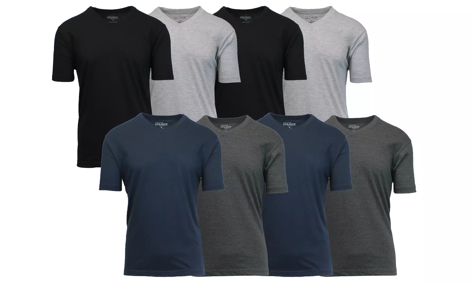 Men's Short Sleeve Crew Neck or V-Neck Classic Fitted Tees (Sizes, S-5XL)