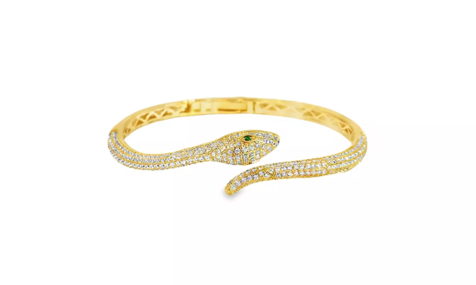 BDS Treasures Gold-Plated Snake Bangle, Bold Brass Statement with Symbolic Style