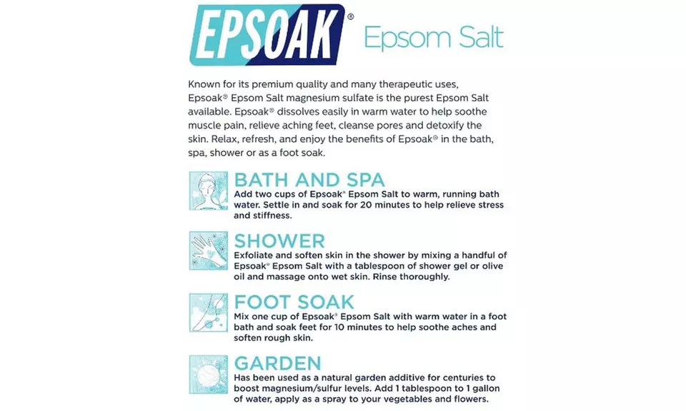 Epsoak Epsom Salt 19lbs Magnesium Sulfate USP - Second Medium