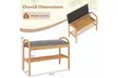 Costway Bamboo Entryway Shoe Bench 2-Tier Shoe Rack with Padded Seat Cushion - Second Medium
