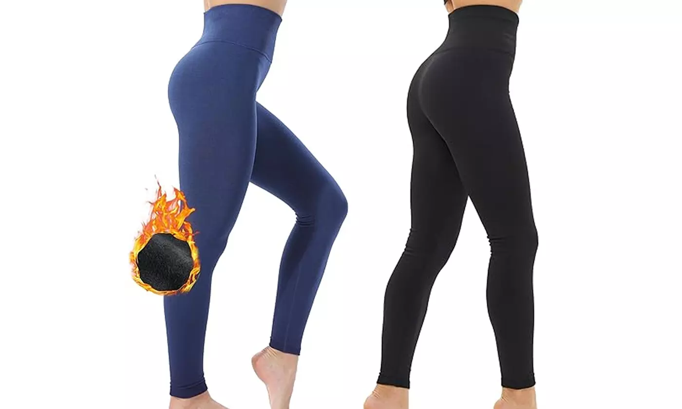 Women Winter Warm High Waisted Stretchy Fleece Lined Leggings One SIze