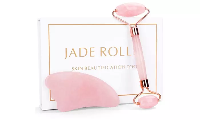 Jade Roller & Gua Sha Scraping Massage Tool Facial Beauty Roller Skin Care Tools - Second Medium
