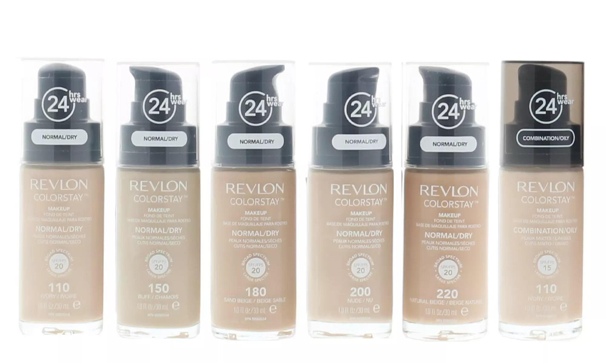 Revlon ColorStay 24hrs Liquid Foundation with SPF for All Skin Types (1, 2 Pack) - Primary Image