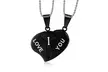 Stainless Steel His & Hers Matching Set 'I Love You' Couple Pendant Necklaces - Second Medium