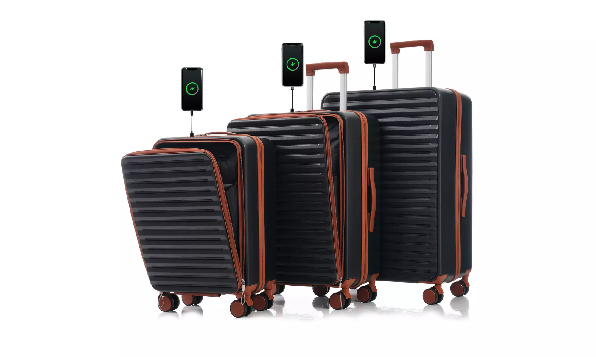 3 Piece Sets,20/24/28", 20 "24" with front pocket,Hard Shell Luggage - Primary Image