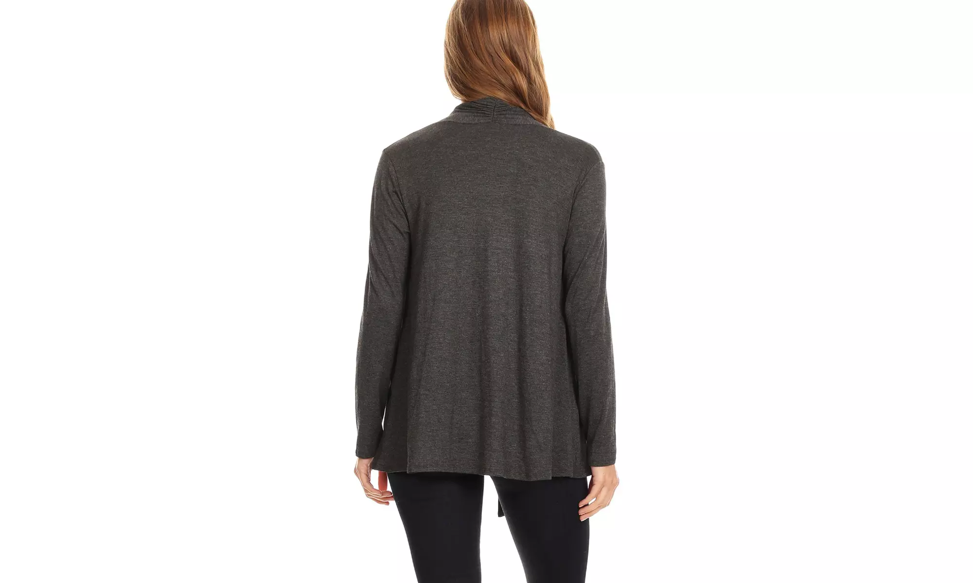 Solid Lightweight Soft Long Sleeves Open Front Cardigan