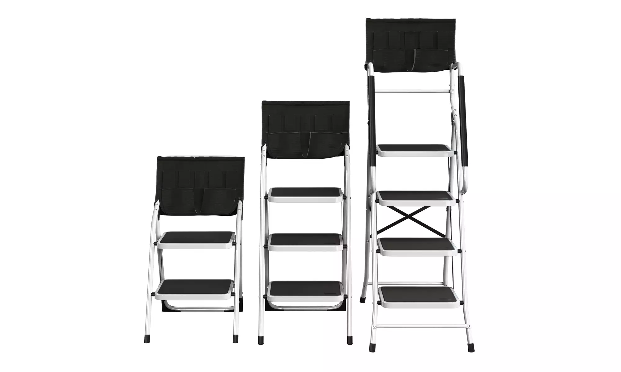 Ladder Dolly Folding Utility Step Stool with Hand Rails Indoor Outdoor - Primary Image