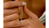 925 Sterling Silver Cubic Zirconia Cross Pendant Necklace, Silver & Gold Plated