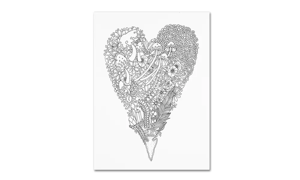 Kim Kosirog 'Forest Mushroom Heart' Canvas Art - Primary Image