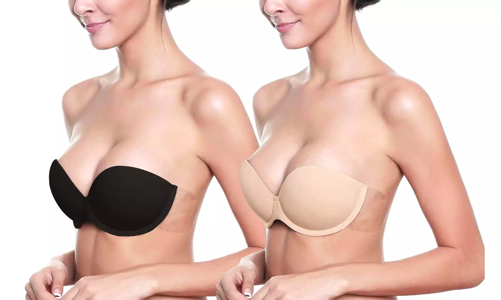 Self Adhesive Underwire Balconnette Backless Bra - Primary Image