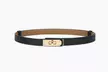 Women's Skinny Leather Adjustable Belt with Turn Lock Buckle - Second Medium