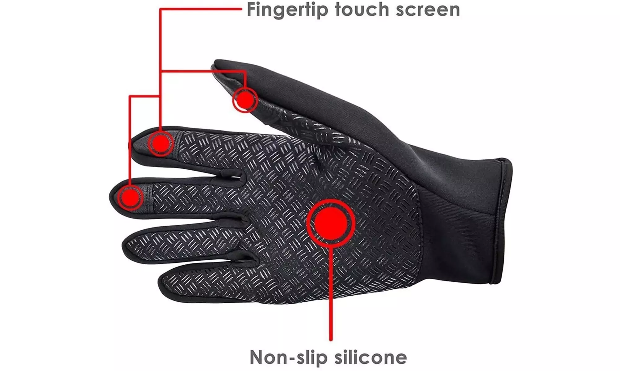 Winter Gloves Women's Warm Gloves Anti-Slip Touch Screen Winter Gloves
