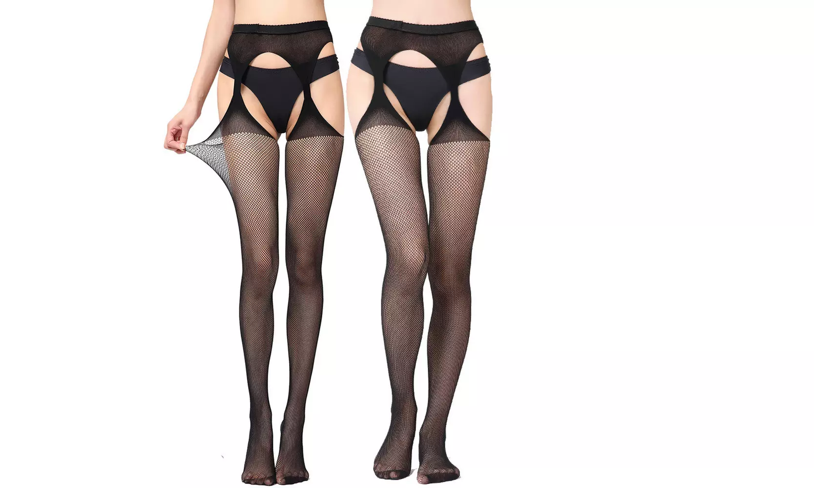 2-Pack Fishnet Tights Thigh High Stockings Pantyhose for Women