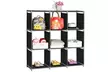 Storage 9 Grids Organizer Closet Space Saving Clothes Cubes Black - Second Medium