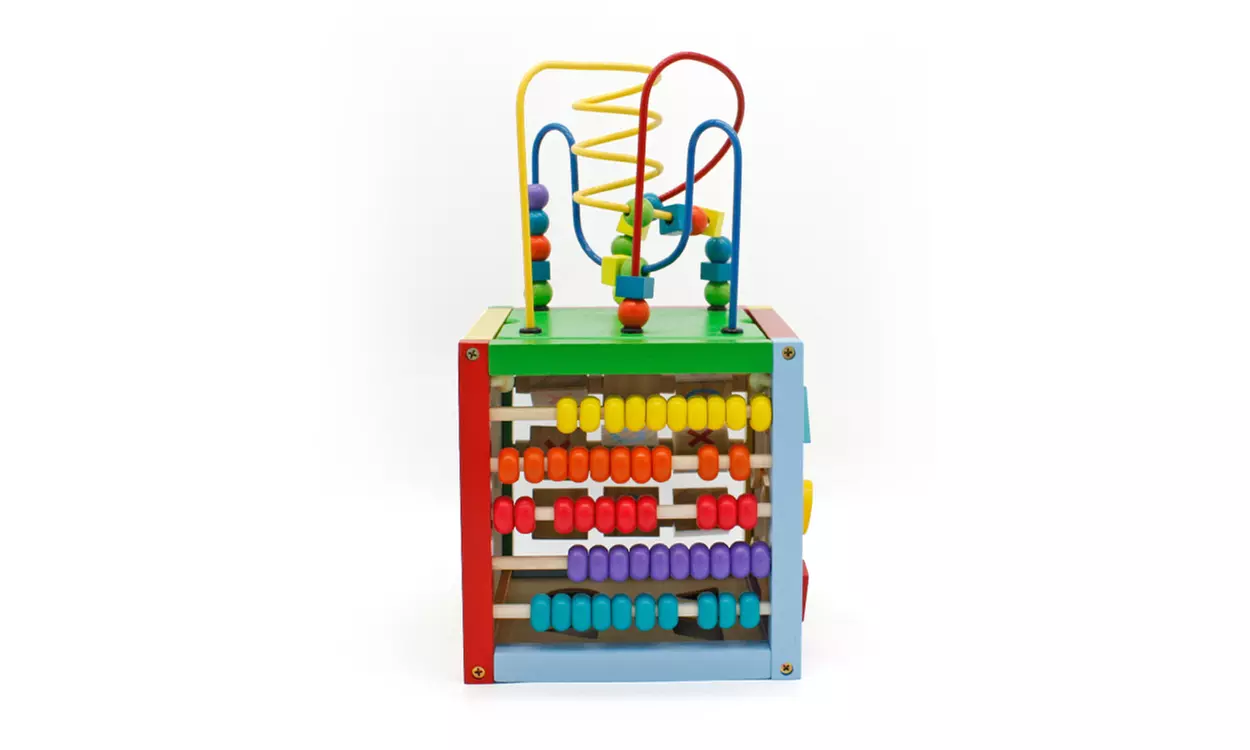 Wooden Learning Bead Maze Cube 5 in 1 Activity Center Educational Toy Multicolor - Primary Image