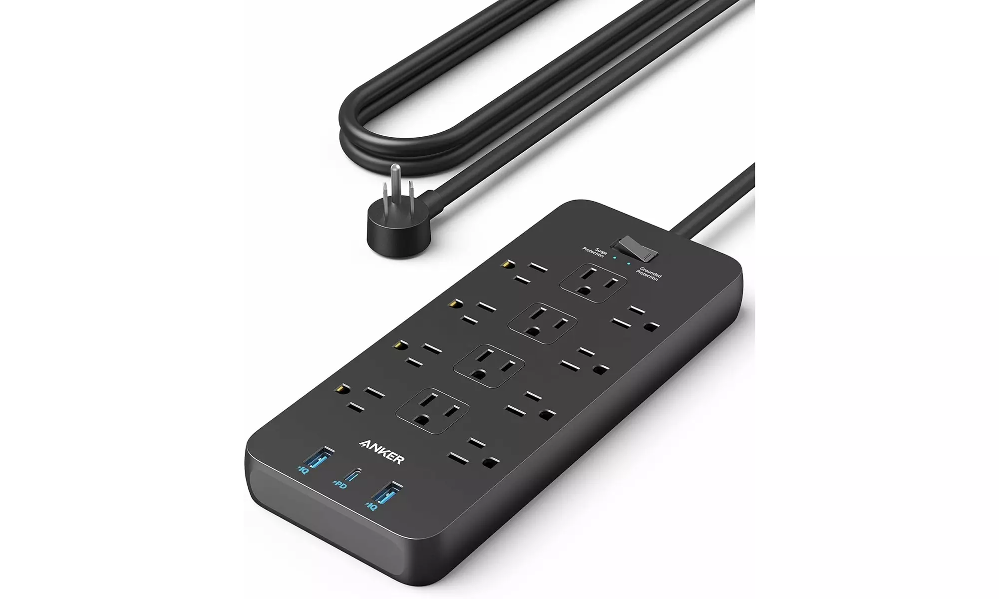 Surge Protector Power Strip, 12 Outlets with 1 USB C and 2 USB Ports - Primary Image