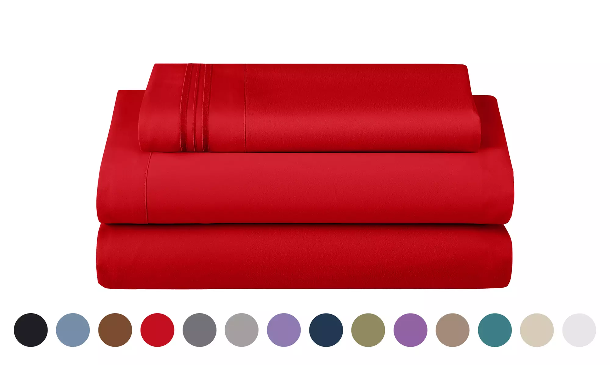 Lux Decor 4Pc Deep Pocket Sheet Set With Embroidered Pillowcases & Giftable Bag